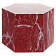 Smooth funerary urn, polished red-veined marble hexagon, 5 L s1