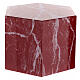 Smooth funerary urn, polished red-veined marble hexagon, 5 L s3