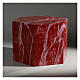 Urne hexagone lisse effet marbre veiné rouge brillant 5L s2