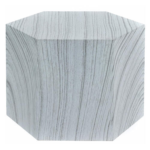 Urna cineraria esagono liscio effetto rovere sbiancato opaco 5L 1
