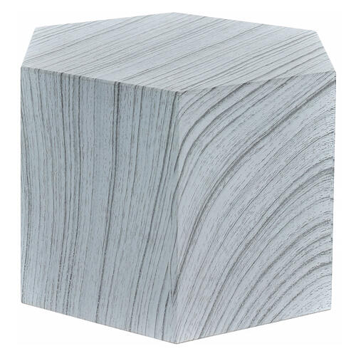 Urna cineraria esagono liscio effetto rovere sbiancato opaco 5L 3