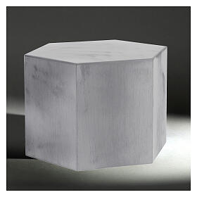 Smooth funerary urn, matte bronze aluminium hexagon, 5 L