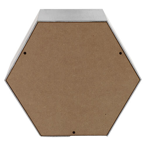 Urne cinéraire hexagone lisse effet bronze aluminium mat 5L 4