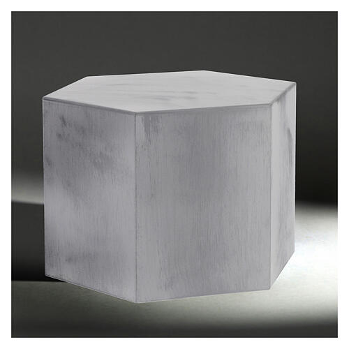 Urna na prochy sześciokątna, gładka, efekt brązu‑aluminium, matowa, 5 L 2