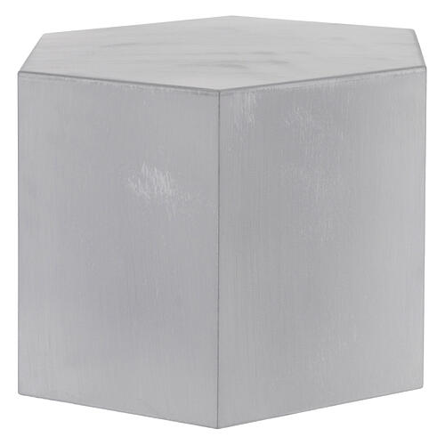 Urna na prochy sześciokątna, gładka, efekt brązu‑aluminium, matowa, 5 L 3