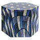 Smooth hexagon funeral urn with quad matte fabric effect 5L s1