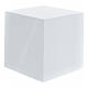 Cubic funeral urn, smooth glossy white lacquered surface, 5 L s1