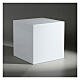 Cubic funeral urn, smooth glossy white lacquered surface, 5 L s2