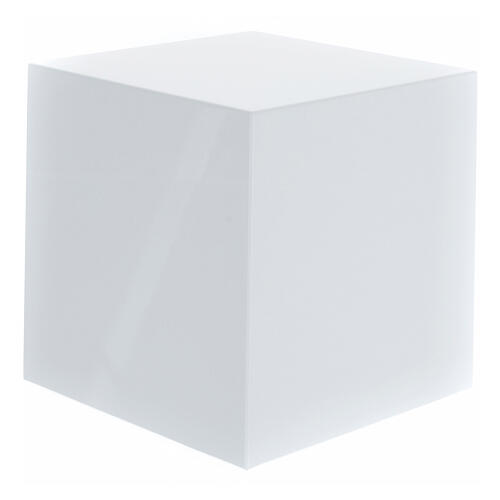 Urna cineraria cubo liso lacado blanco lúcido 5L 1
