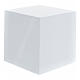 Urne cinéraire cube lisse laqué blanc brillant 5L s1