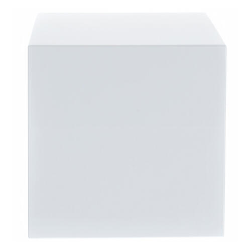 Urna cineraria cubo liscio laccato bianco lucido 5L 3
