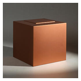 Matte copper lacquered ashlar cube funeral urn 5L