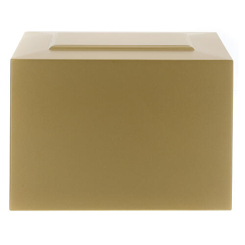 Parallelepiped funeral urn, embossed matte gold lacquered surface, 5 L 3