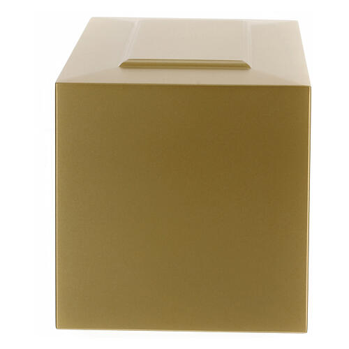 Parallelepiped funeral urn, embossed matte gold lacquered surface, 5 L 4