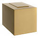 Parallelepiped funeral urn, embossed matte gold lacquered surface, 5 L s1