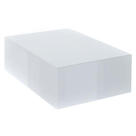 Smooth funerary urn, glossy white lacquered book, 5 L