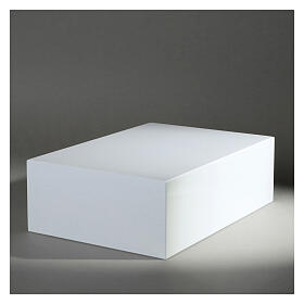 Smooth funerary urn, glossy white lacquered book, 5 L