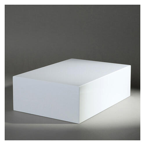 Smooth funerary urn, glossy white lacquered book, 5 L 2