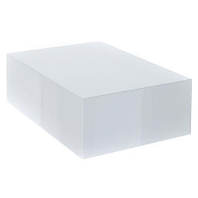 Funeral urn book smooth glossy white lacquered 5L