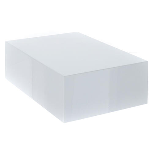 Funeral urn book smooth glossy white lacquered 5L 1