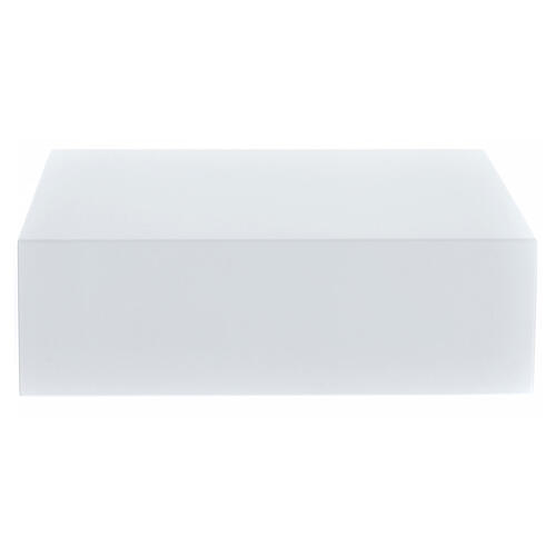 Funeral urn book smooth glossy white lacquered 5L 4