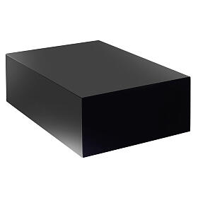 Cinerary urn book smooth glossy black lacquered 5L