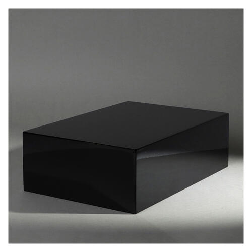 Cinerary urn book smooth glossy black lacquered 5L 2