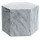 Ascheurne, sechseckige Grundform, glatte Oberfläche, Carrara-Marmor-Effekt, glänzend, 5L s1