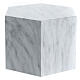Ascheurne, sechseckige Grundform, glatte Oberfläche, Carrara-Marmor-Effekt, glänzend, 5L s3