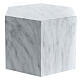 Smooth funerary urn, polished Carrara marble hexagon, 5 L s3