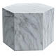 Urna na prochy, sześciokątna, gładka, efekt marmuru Carrara (połysk), 5 L s1