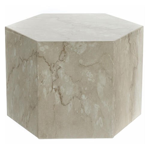 Urne hexagonale lisse effet marbre Botticino brillant 5L 1