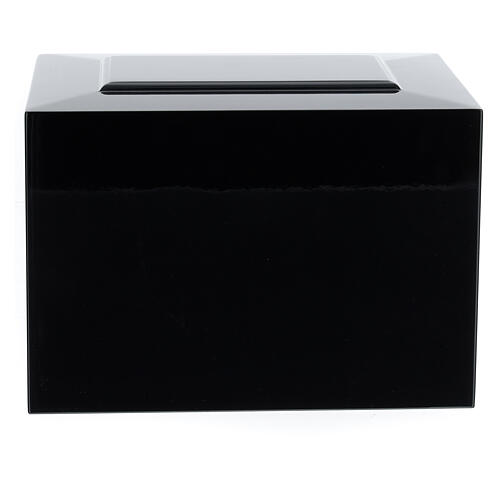 Parallelepiped funeral urn, embossed glossy black lacquered surface, 5 L 3