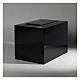 Parallelepiped funeral urn, embossed glossy black lacquered surface, 5 L s2