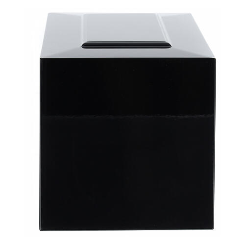 Funeral urn glossy black lacquered ashlar parallelepiped 5L 4