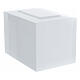 Parallelepiped funeral urn, embossed glossy white lacquered surface, 5 L s3