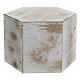 Funeral urn, smooth matte hexagon with bronze white gold finish, 5 L s1