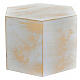 Funeral urn, smooth matte hexagon with bronze white gold finish, 5 L s3