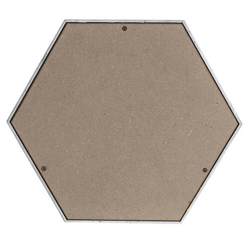 Smooth hexagon funeral urn bronze effect matte white gold 5L 4