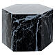 Funeral urn, smooth hexagon with polished black marble finish, 5 L s1