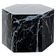 Smooth hexagon cinerary urn with glossy black marble effect 5L s1