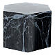 Smooth hexagon cinerary urn with glossy black marble effect 5L s3