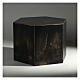 Funeral urn, smooth matte hexagon with bronze gold finish, 5 L s2