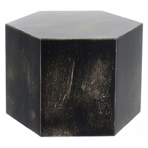 Urna funeraria esagono liscio effetto bronzo oro opaco 5L 1