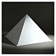 Cremation urn, smooth pyramid with glossy white lacquered finish, 5 L s2