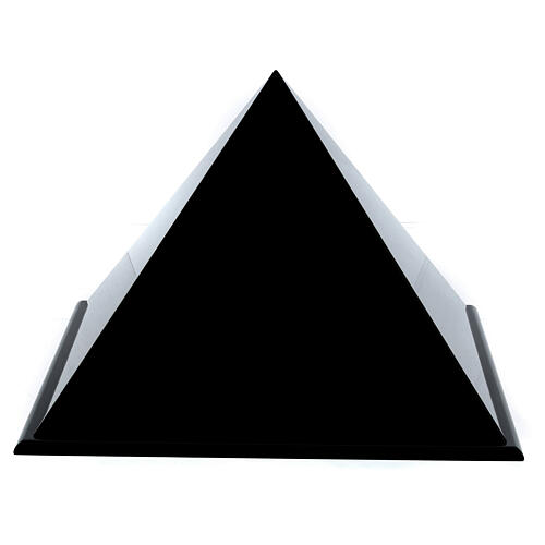 Ascheurne, Pyramidenform, glatte Oberfläche, schwarz glänzend lackiert, 5L 3