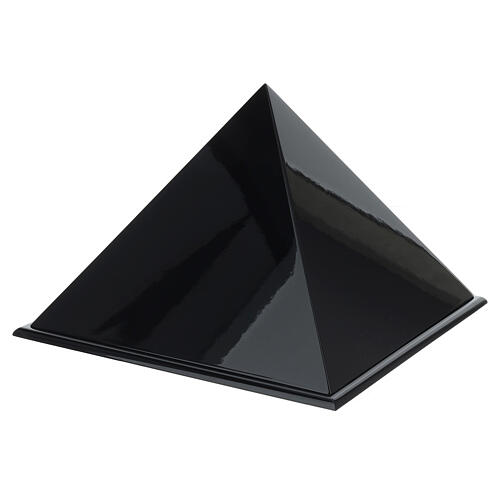 Urna cineraria pirámide lisa lacado negro lúcido 5L 1