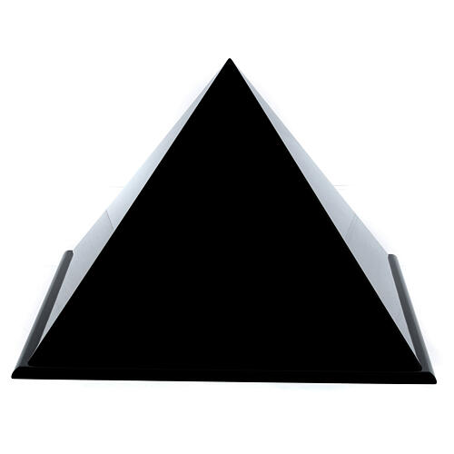 Urna funeraria piramide liscia laccato nero lucido 5L 3