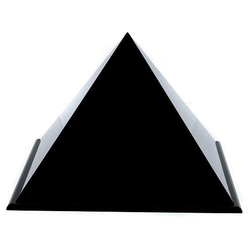 Glossy black lacquered pyramid funeral urn 5L 3