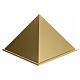 Cremation urn, smooth pyramid with glossy gold lacquered finish, 5 L s1